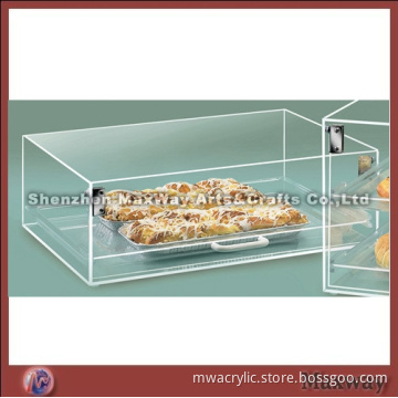 Clear Rectangular Acrylic Cake/Food Case with Tray in It